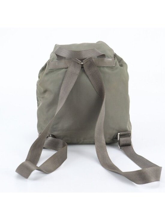 Prada White Tessuto Nylon Triangle Logo Leather Backpack main image 5